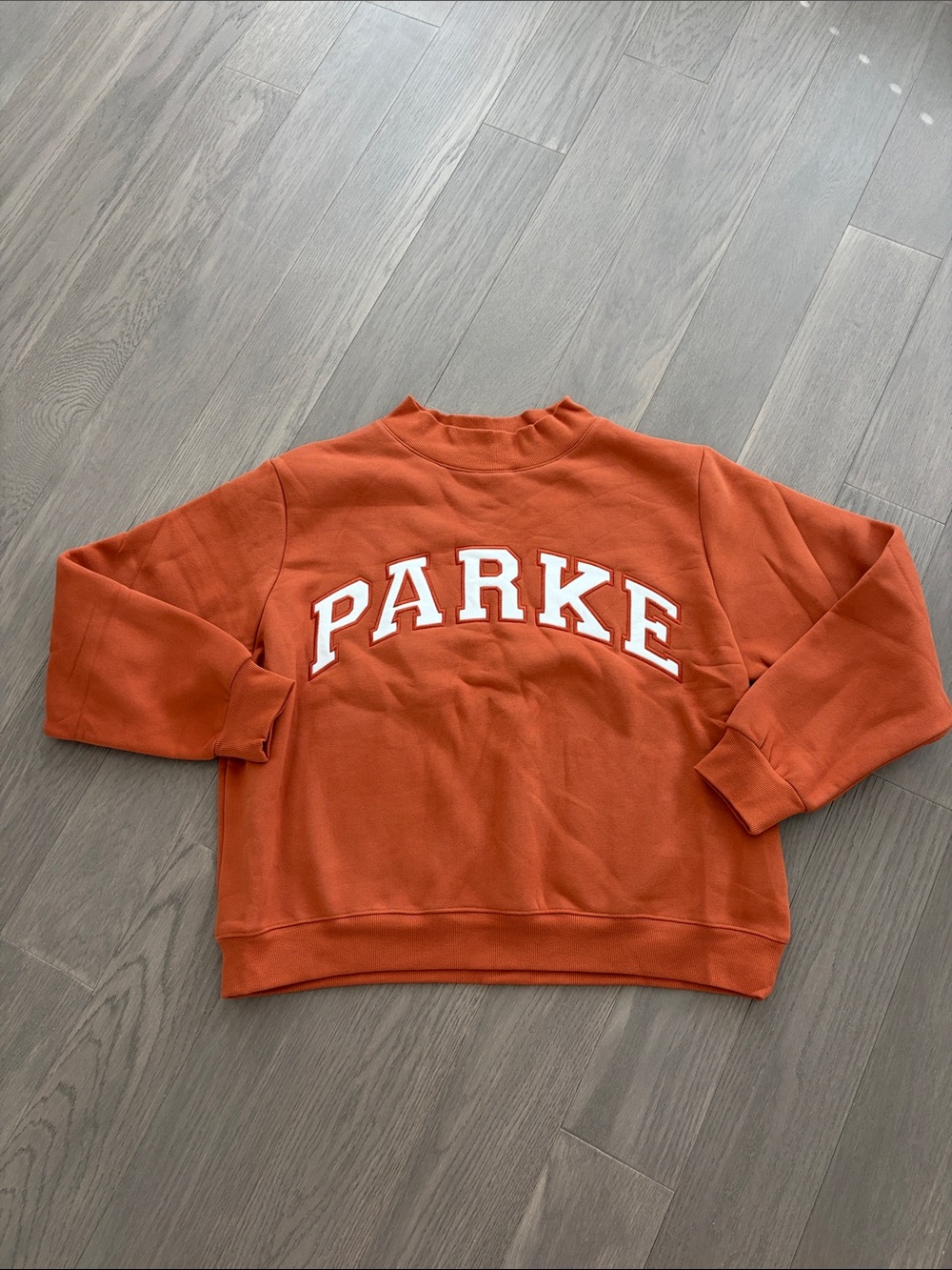 New Burnt Orange varsity mockneck fleece LXL